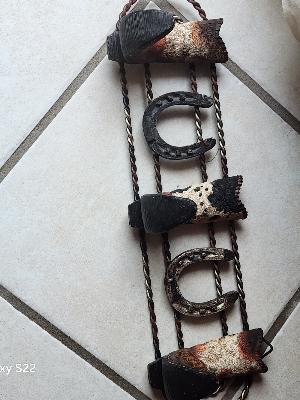 Rustic Horseshoe Wall Decor - Brown, Black & Tan